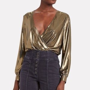 L’Agence Tasha Metallic Wrap Bodysuit